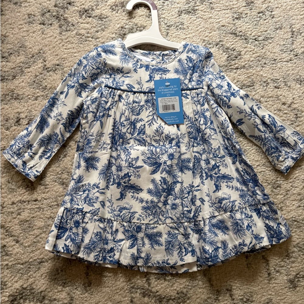 Ruffle Butts Blue and White Floral Dress